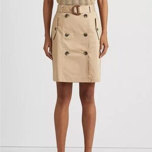 Ralph Lauren Tan A-Line Cargo Skirt - size 8 - summer, classic, men’s wear inspo